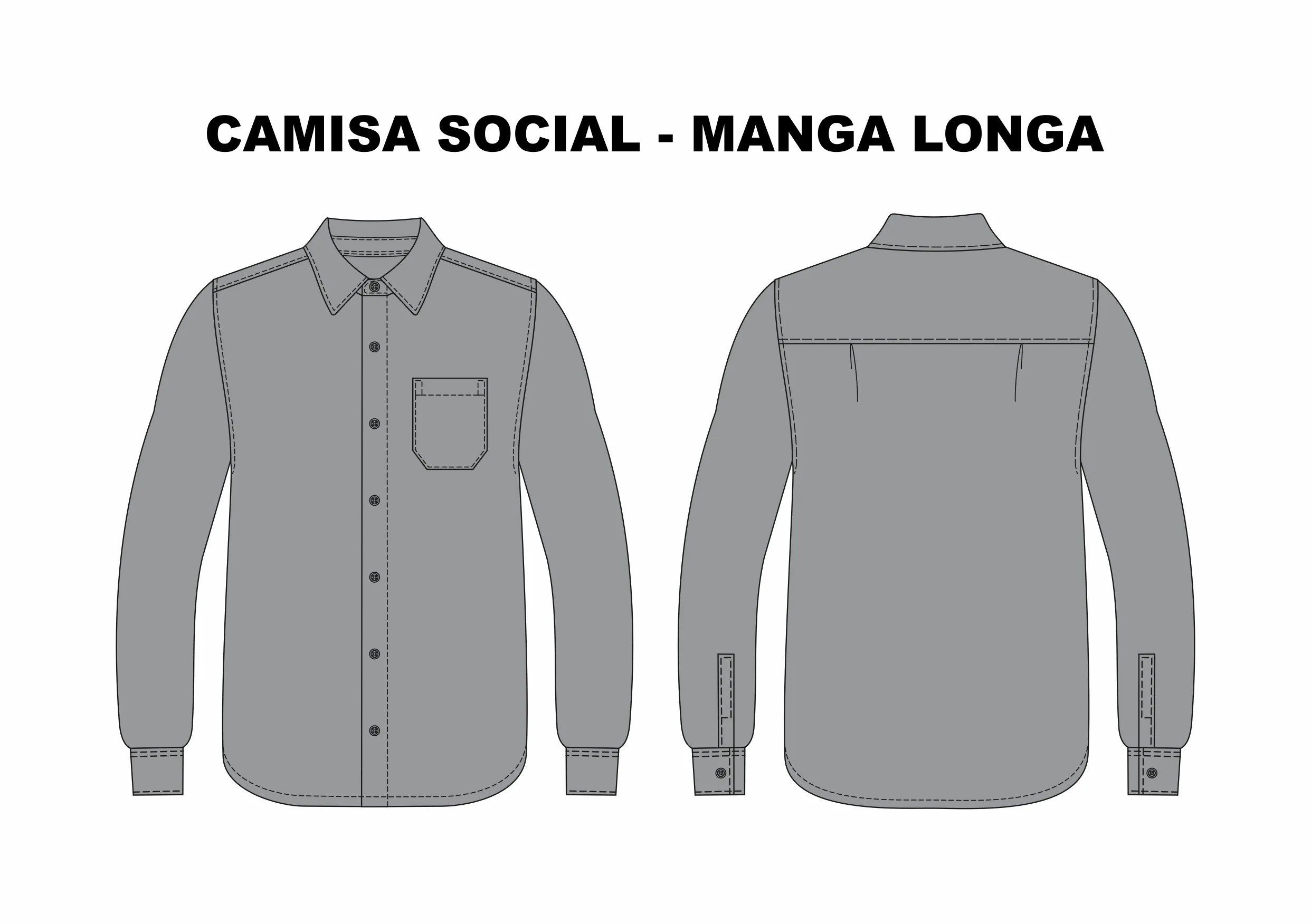 CAMISA SOCIAL MANGA LONGA - GERENTE CINZA CLARO TAM GG5