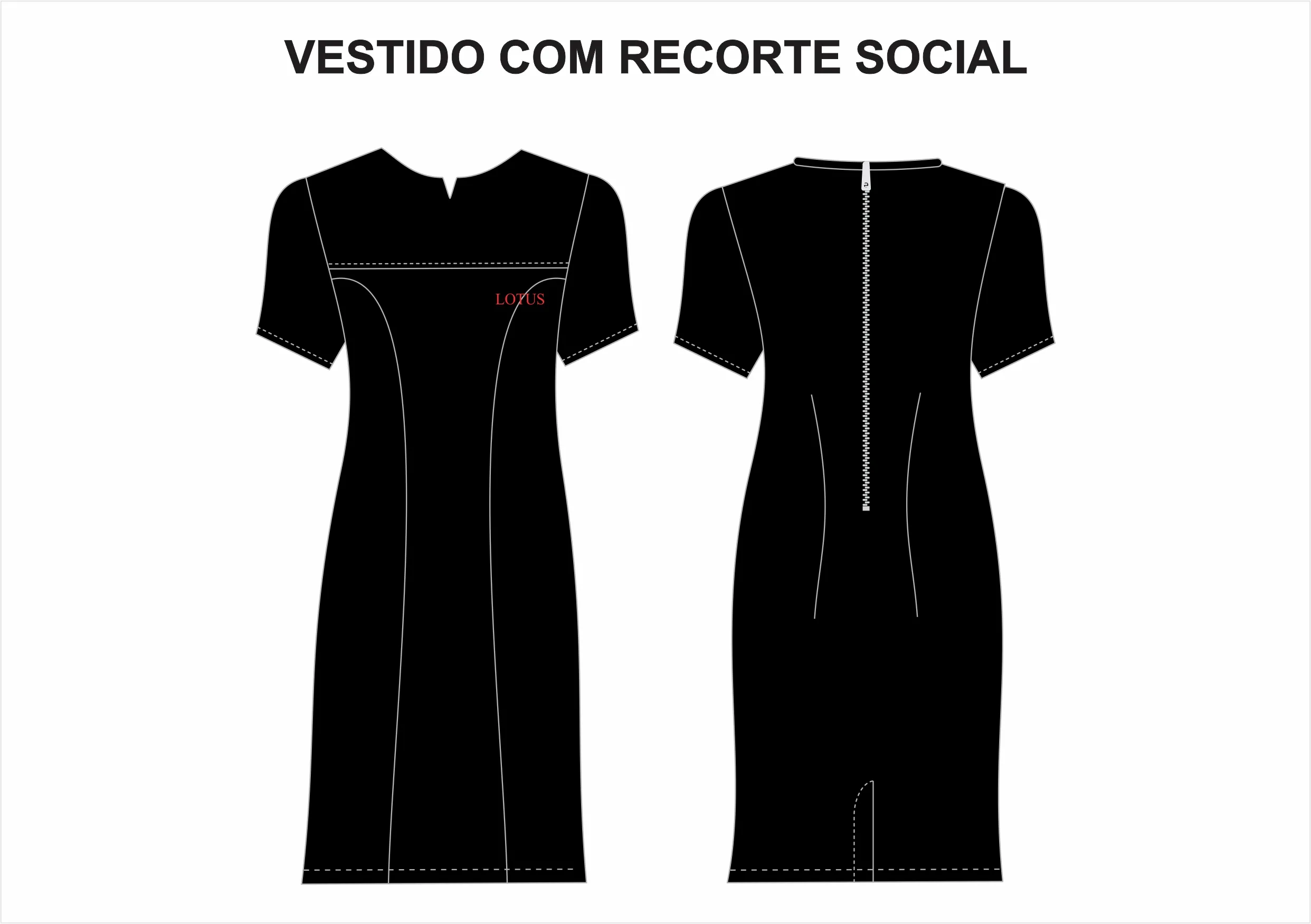 VESTIDO SOCIAL PRETO TAM P