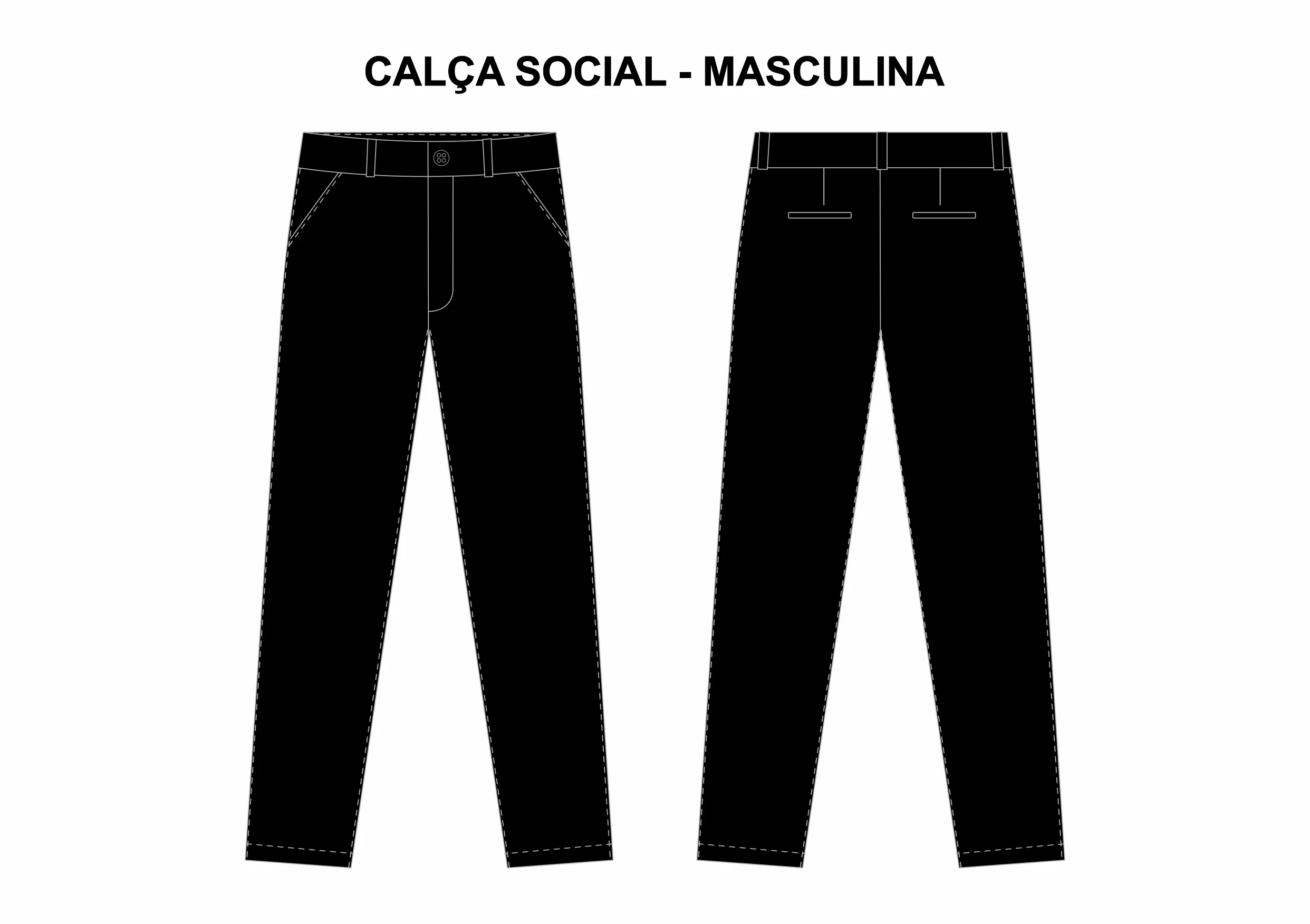 CALÇA SOCIAL MASC PRETO TAM 34