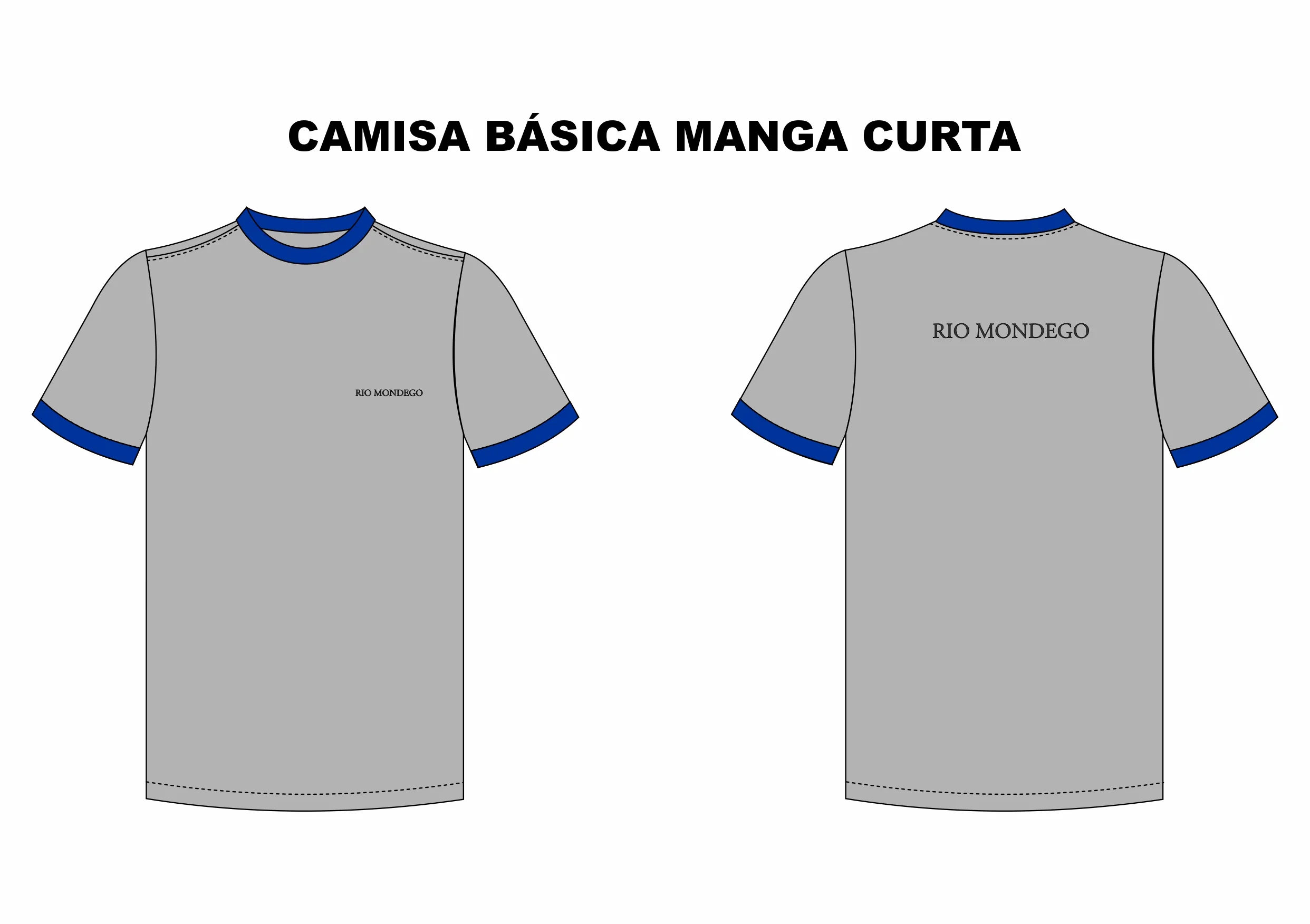 CAMISA BÁSICA MANGA CURTA FAXINEIRO - RIO MONDEGO AZUL TAM P