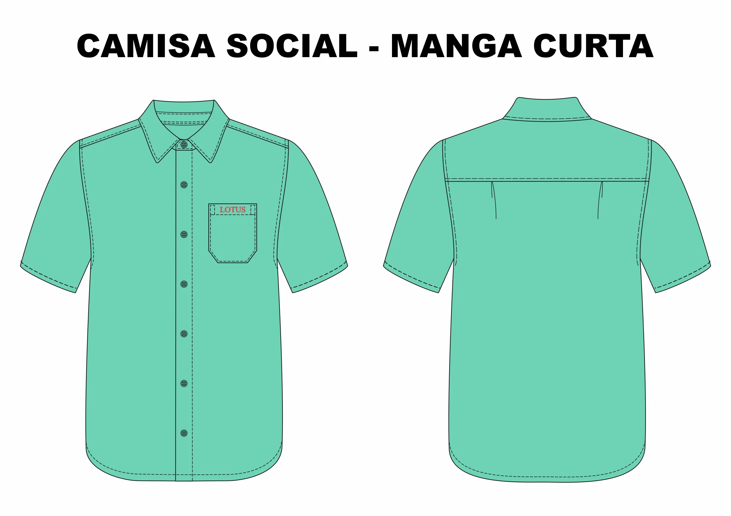 CAMISA SOCIAL MANGA CURTA - PEGASUS VERDE CLARO TAM P