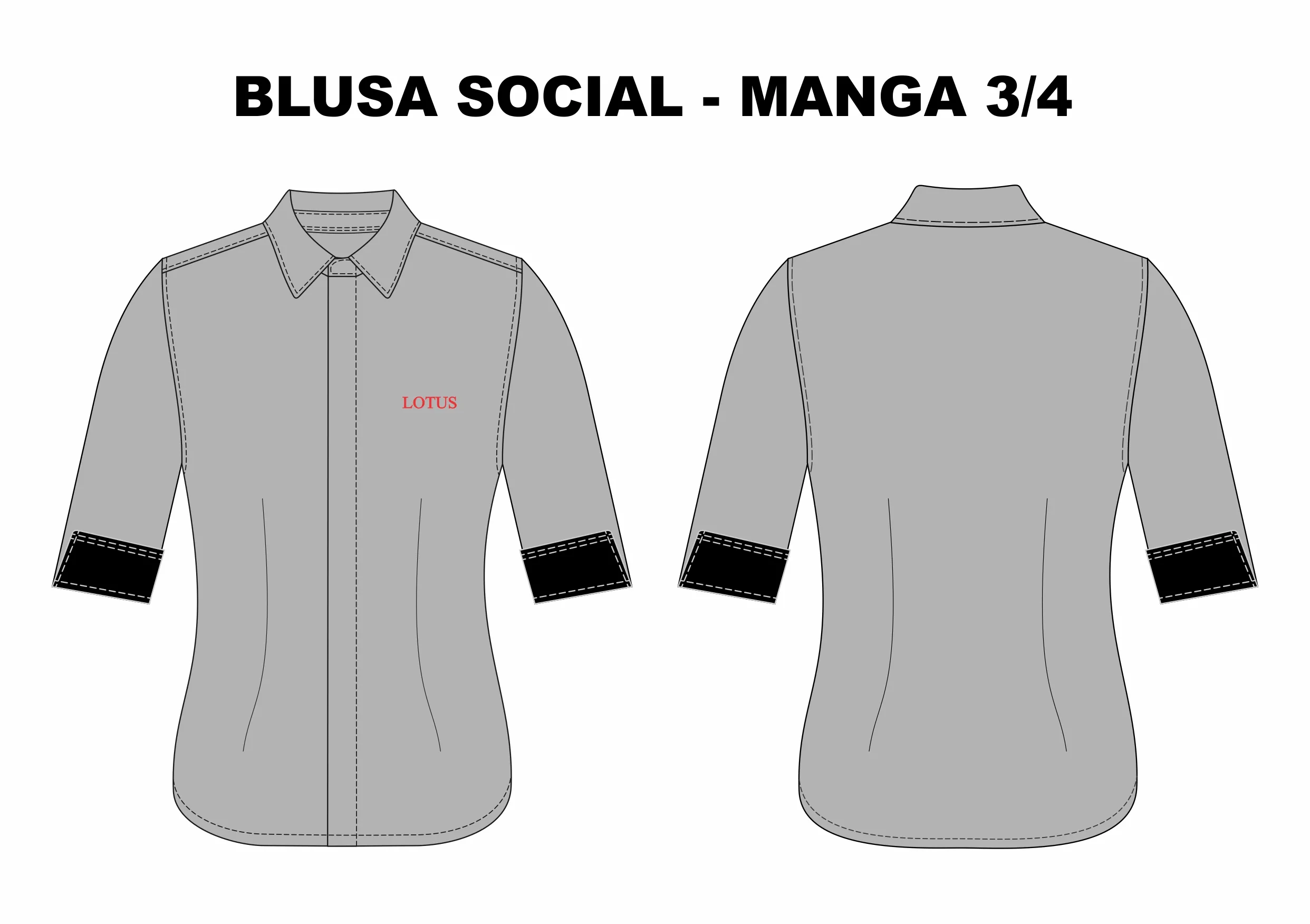 BLUSA SOCIAL CINZA CLARO TAM G
