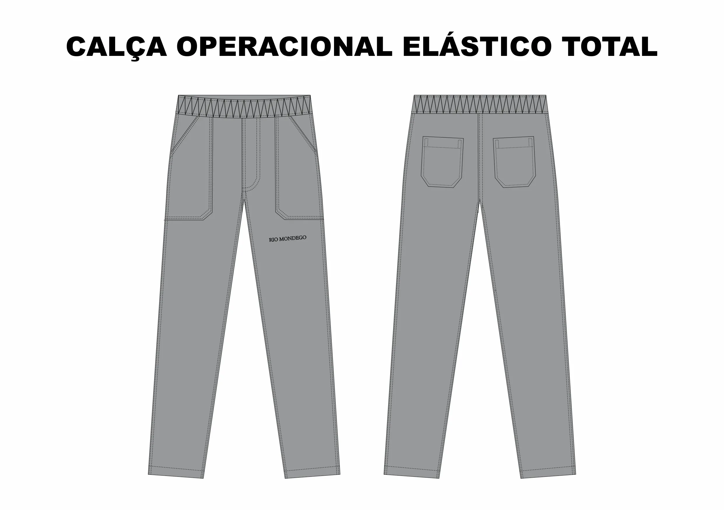 CALÇA OPERACIONAL ELÁSTICO TOTAL FAXINEIRO - RIO MONDEGO CINZA ESCURO TAM 36