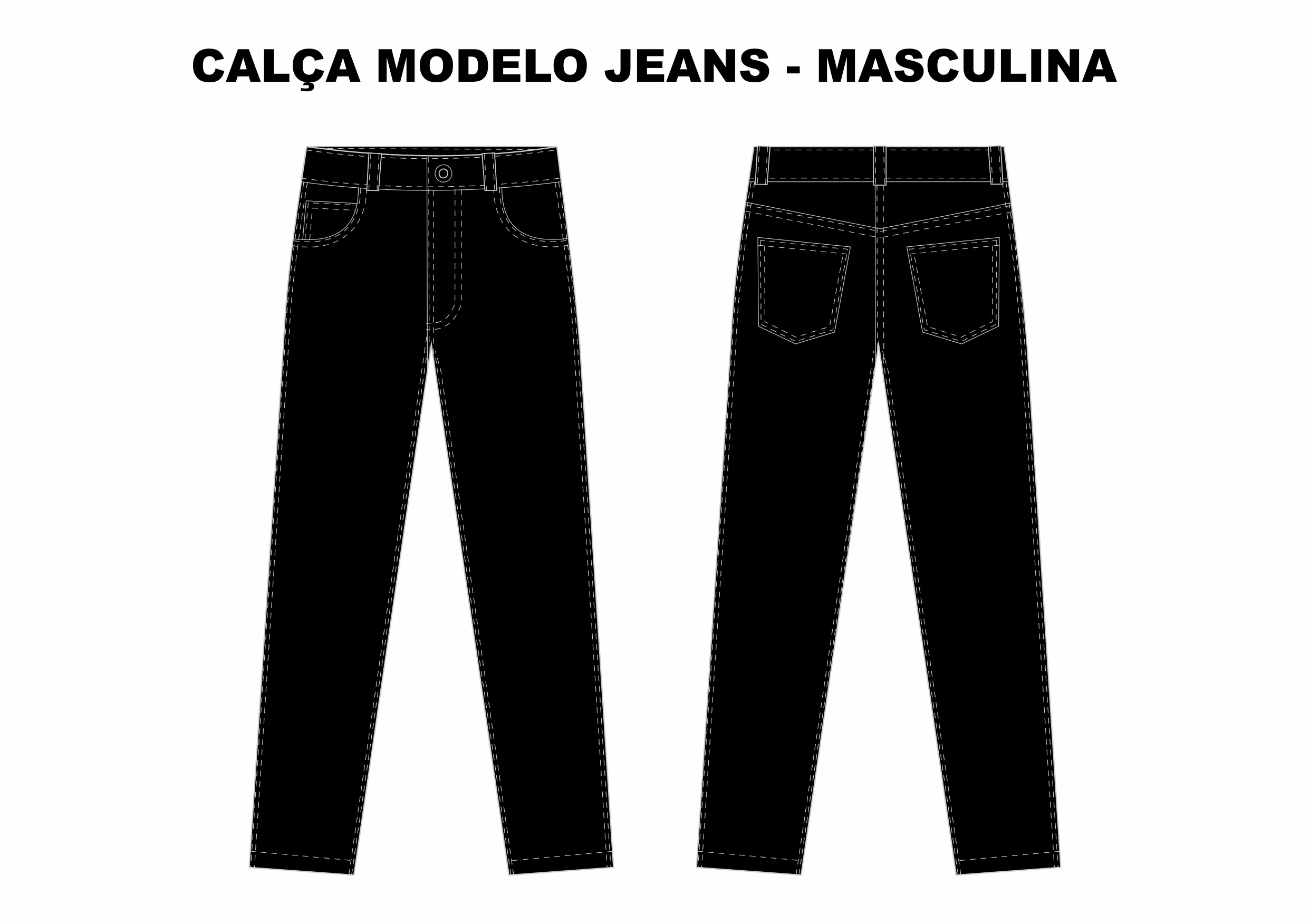CALÇA MASCULINA MODELO JEANS PRETO TAM 42